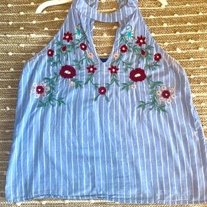 Floral Embroidered Tank